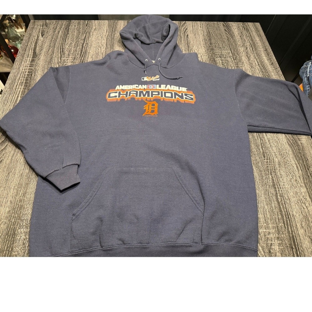 Detroit Tigers AL Champions Hoodie Lee Heavyweight Pullover 2XL MLB Verlander